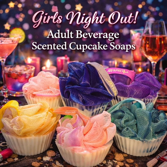 Hand Crafted Other - Girls Night Out! Shea Butter Loofah Infused Cupcake Soap Assorted Scents 5oz